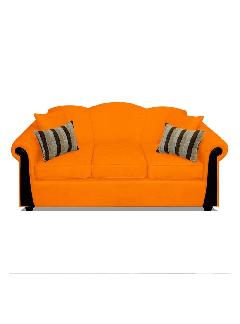 Sofa Michigan 3 Cuerpos Tela Amarillo