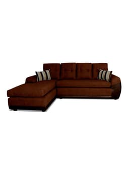 Sofa Seccional Houston Izquierdo Tela PU 5 Cuerpos Cafe