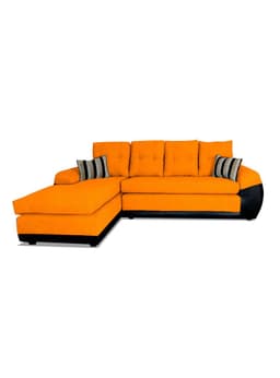 Sofa Seccional Houston Izquierdo Tela PU 5 Cuerpos Amarillo
