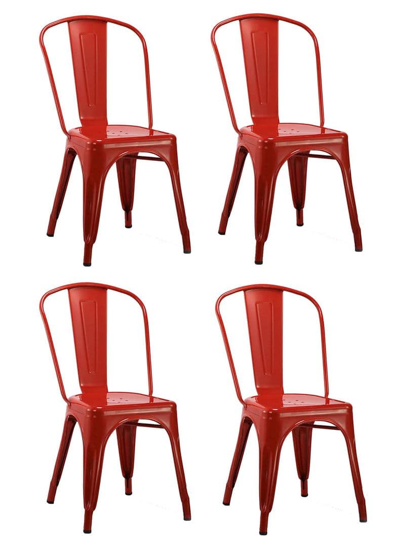 Set 4 Sillas Antique Idetex Rojo