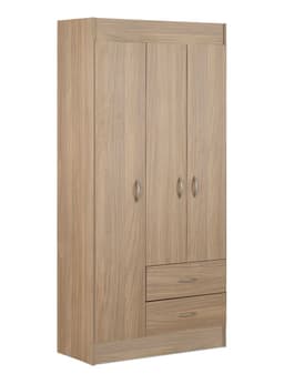 Closet 3 Puertas 2 Cajones Nogal