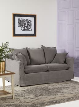 Sofa Santorini Lino 2 Cuerpos Gris