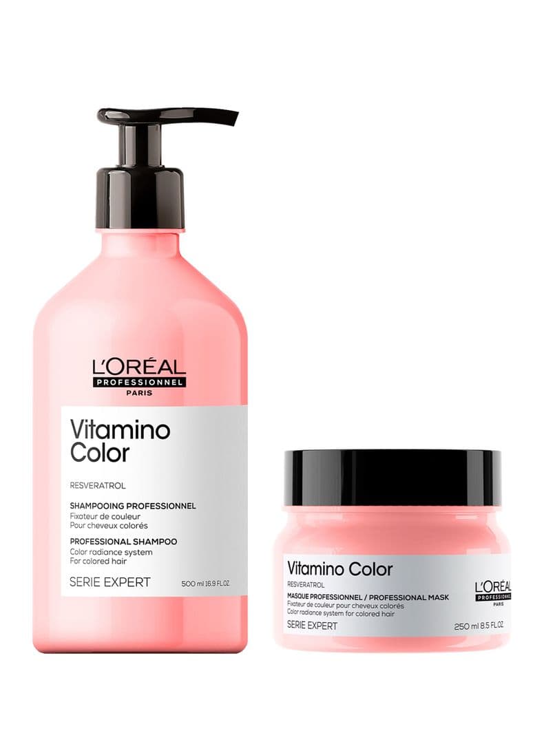 Set Profesional Cuidado del Color Shampoo 500 ml + Mascara 250 ml Vitamino Color