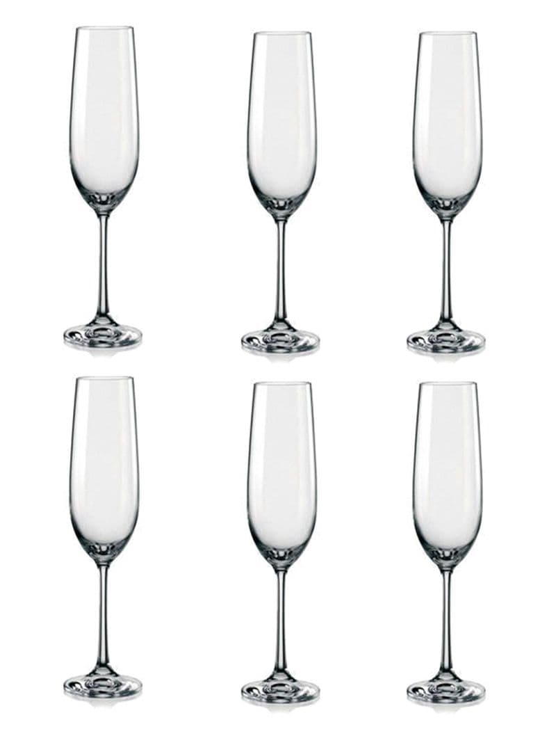 Set de 6 Copas Cristal Espumante Viola