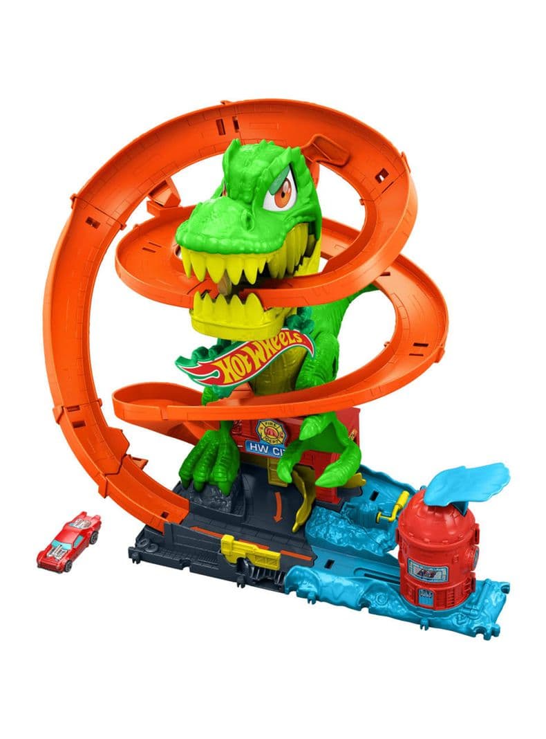 Pista de Juguete T-Rex vs Estacion de Bomberos