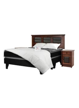 Cama Europea Terapeutic 2 Plazas Base Dividida + Set Muebles Villarreal + Textil