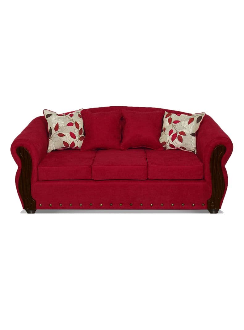 Sofa Bartolucci Tela 3 Cuerpos Rojo