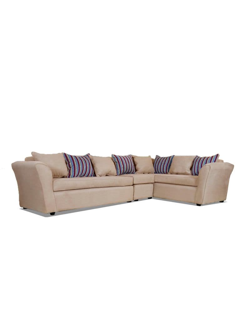 Seccional Minesota Tela 7 Cuerpos Beige Claro