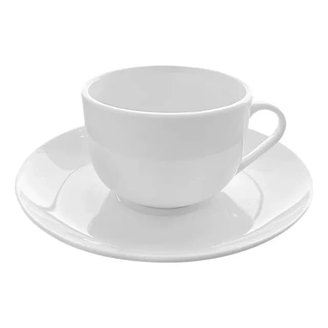 Set De 6 Tazas Y Plato De Te Porcelana 220cc Coupe Padua