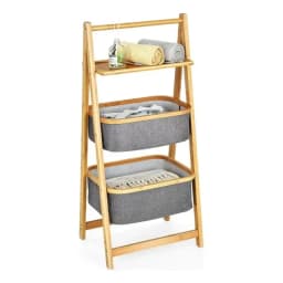 Estante Plegable Cesta De Bambu