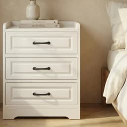 Velador 3 Niveles Con Cajones Homer Design 40*36*49 Color Blanco mate