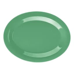 Plato Ovalado Melamina Verde 30 X 23 Cm