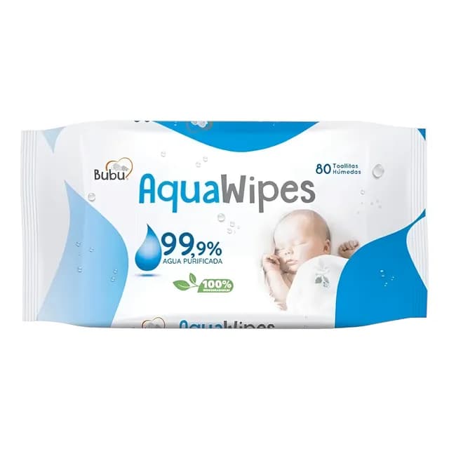 Toallitas Humedas Aquawipes 99% Agua 80 Unid. Bubu - Lireke