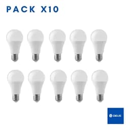 Pack X10 Ampolletas Led Base Rosca Normal E27 5w Sec