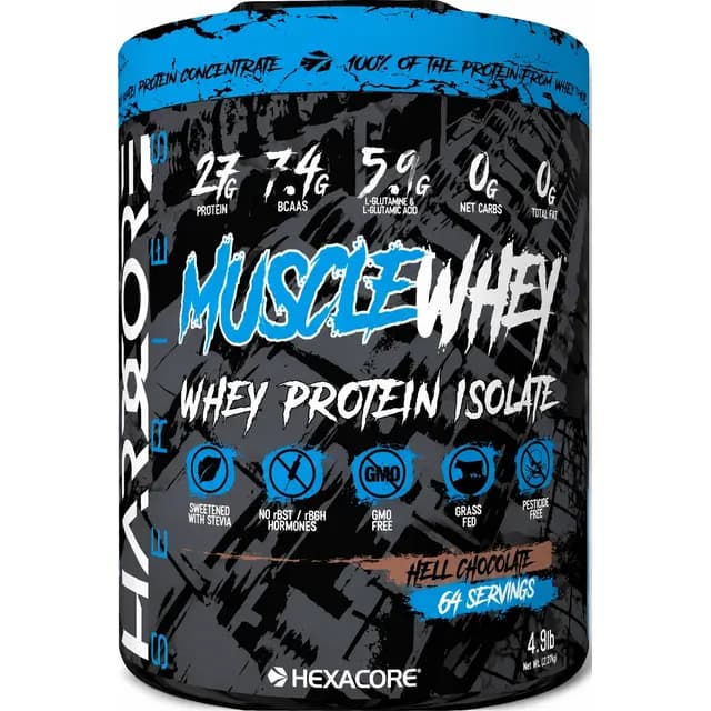 Proteina Muscle Whey 4.8lb 64 Servicios Chocolate - Hexacore