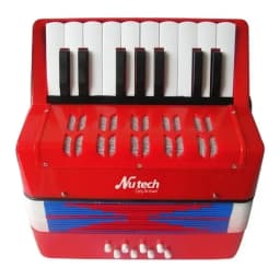 Acordeon Cromatico a Piano Nutech 17 Notas Ninos Modelo 5410 Rojo