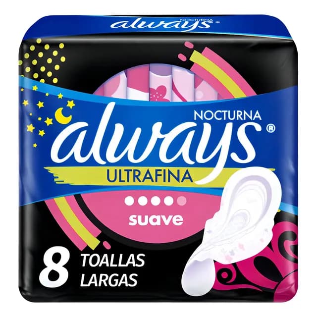 Toallas Higienicas Always Ultrafina Nocturna 8 Unidades