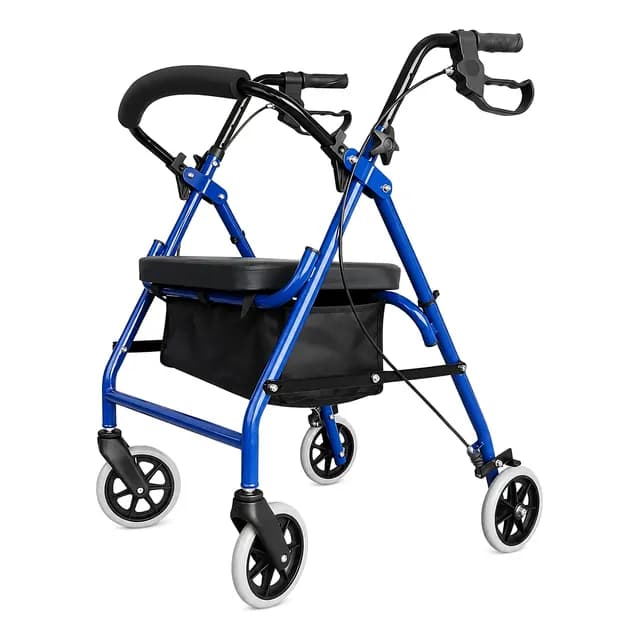 Andador O Burrito 4 Ruedas Con Asiento Y Bolso Plegable