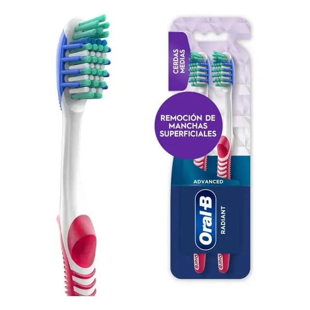 Cepillo de Dientes Oral-B Radiant Cerdas Medias 2 Uds