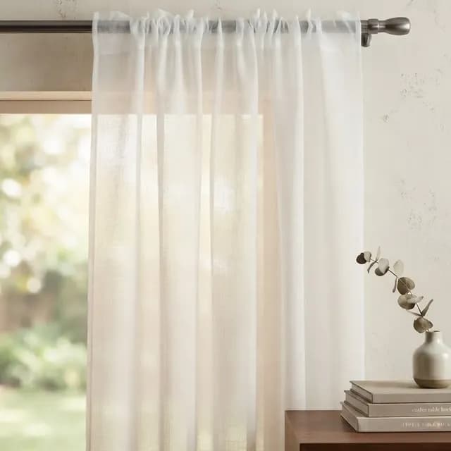 Cortina Velo Liso Chantilly Para Tubo 140x220 Marfil