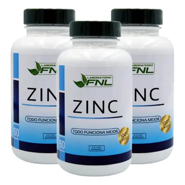 Zinc Sulfato 180 Capsulas Fnl Pack 3 Frascos