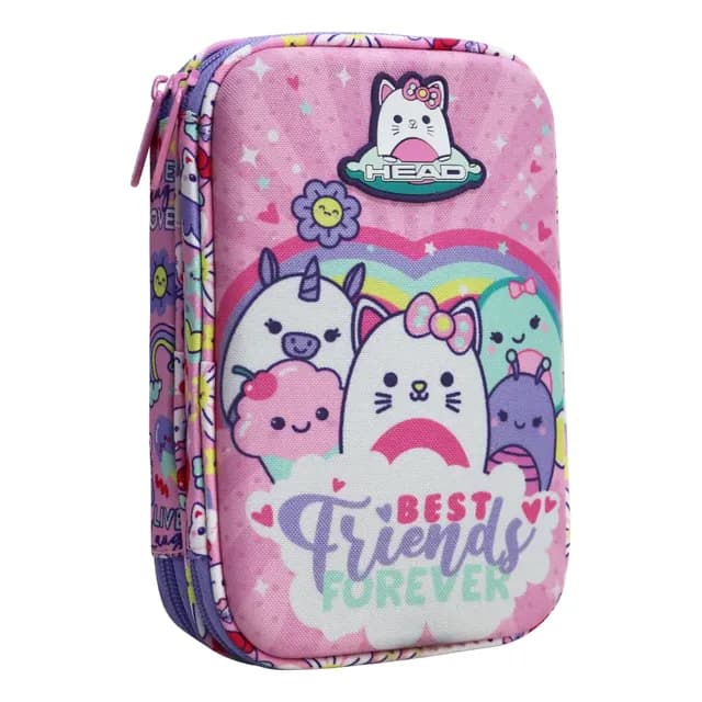 Estuche Infantil Nina Rigido Box Best Friend Rosado Head Rosa Box