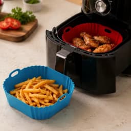 2 Forro Silicona Para Airfryer Freidora Silicona Cuadrado