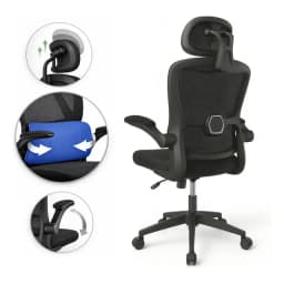 Silla Ergonomica Oficina Soporte Lumbar Ajustable Giratorio Color Negro