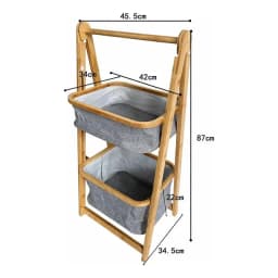 Estante De Almacenamiento De 2 Niveles Con Cesto Plegable