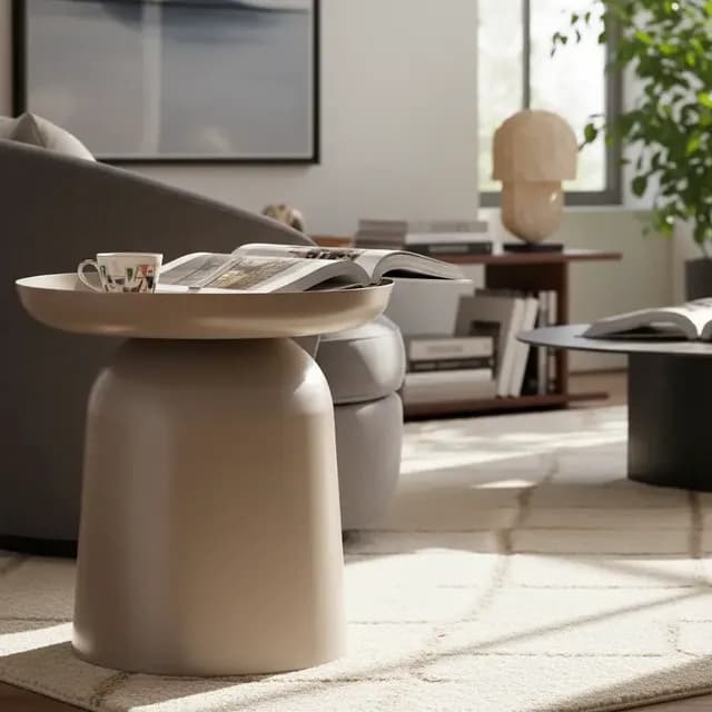 Mesa Lateral Metalica Otelo Taupe Form