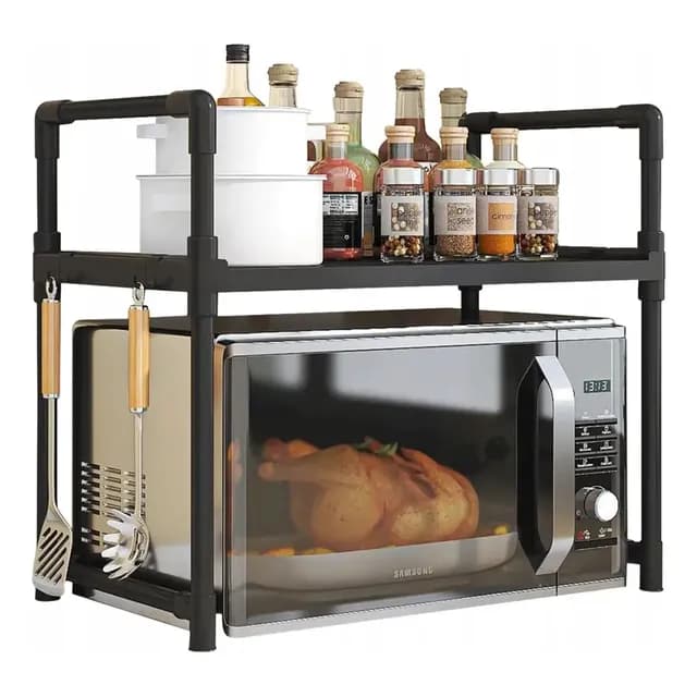 Rack Estante Organizador De Cocina Para Microondas 2 Niveles