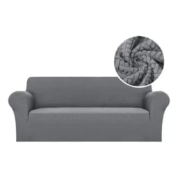 Funda Protectora Para Sofa De 3 Cuerpos Tela Gruesa Premium Color Gris Claro