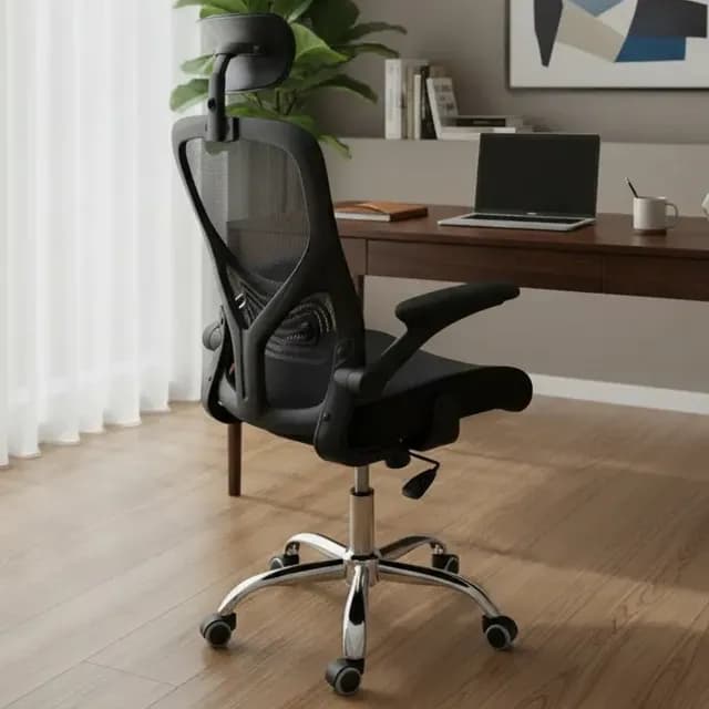 Silla De Oficina Ergonomica, Tapiceria Comoda Con Ruedas
