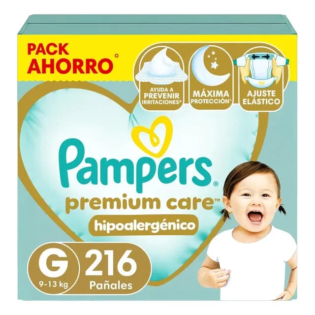 Panal Pampers Premium Care Tamano G 216 Un