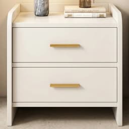Velador Vanguardia Con 2 Cajones Homer Design 47*40*40
