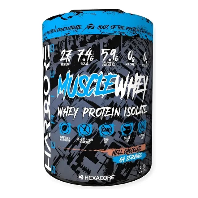 Proteina Muscle Whey 4.8lb 64 Servicios Chocolate - Hexacore