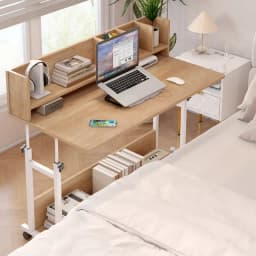 Escritorio Ajustable Con Repisa Y Rueda Para Cama 100cm