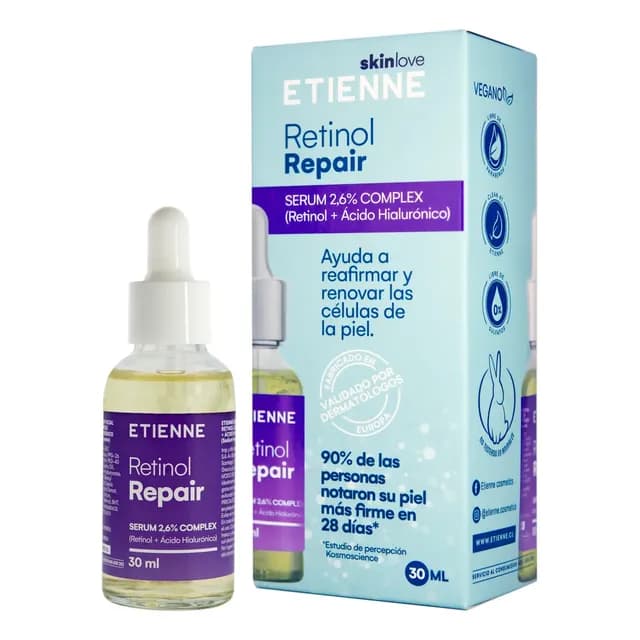 Etienne Skin Serum Antiedad Retinol y Acido Hialuronico 30ml Rostro