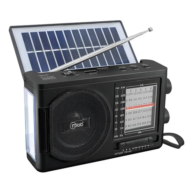Radio Retro Portatil Solar Sunshine-light Negro Mlab 09460