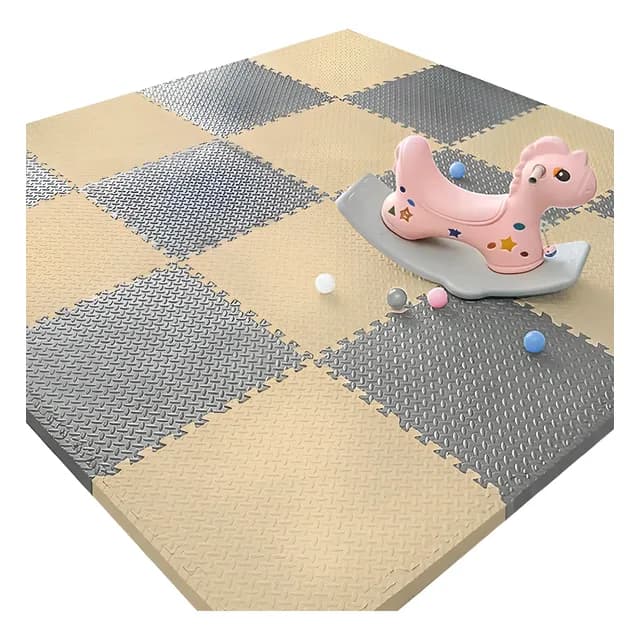 Piso Goma EVA Babynest 10mm 60x60cm Pack 8 Piezas Infantil Gris