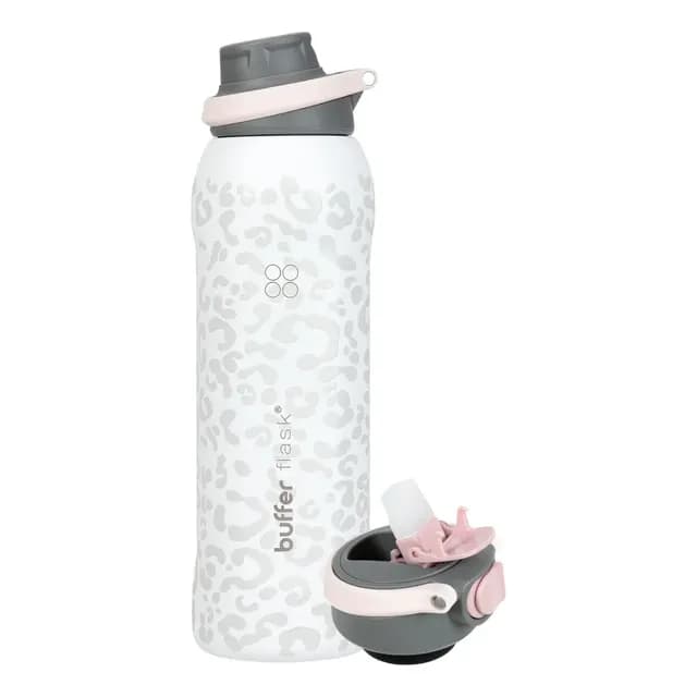 Termo Agua Botella Termica Buffer Acero Inoxidable 1L +Tapas Ice Leopard