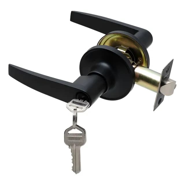 Cerradura Tubular Con Manilla, Acc Princ -bodega. Negro Mate