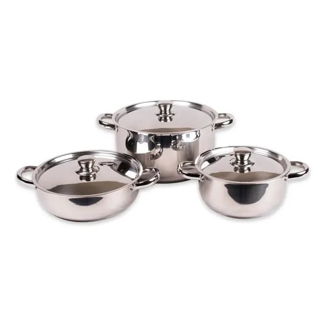Bateria 6 Piezas Malaga En Acero Inoxidable Con Tapas Doral Acero
