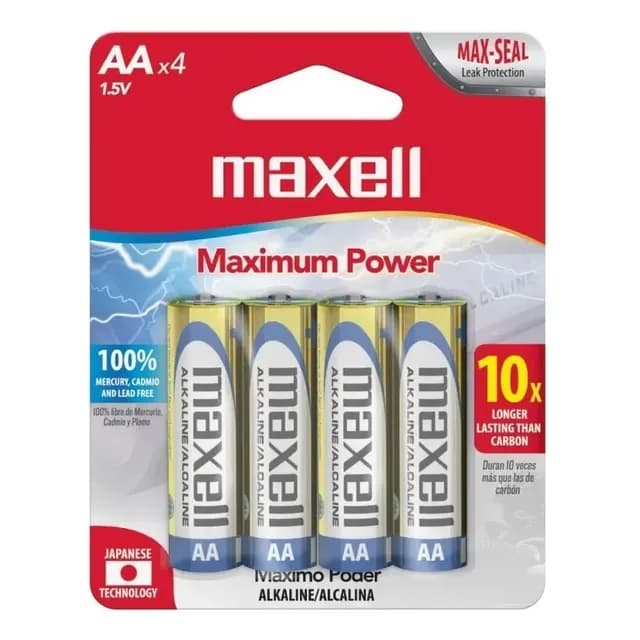 Pack 4 Pilas Alcalinas Aa Maxell