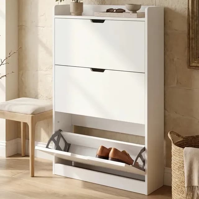Zapatero Organizador Estante Hall Armario 110 Altox78x17cm Blanco Homer Design