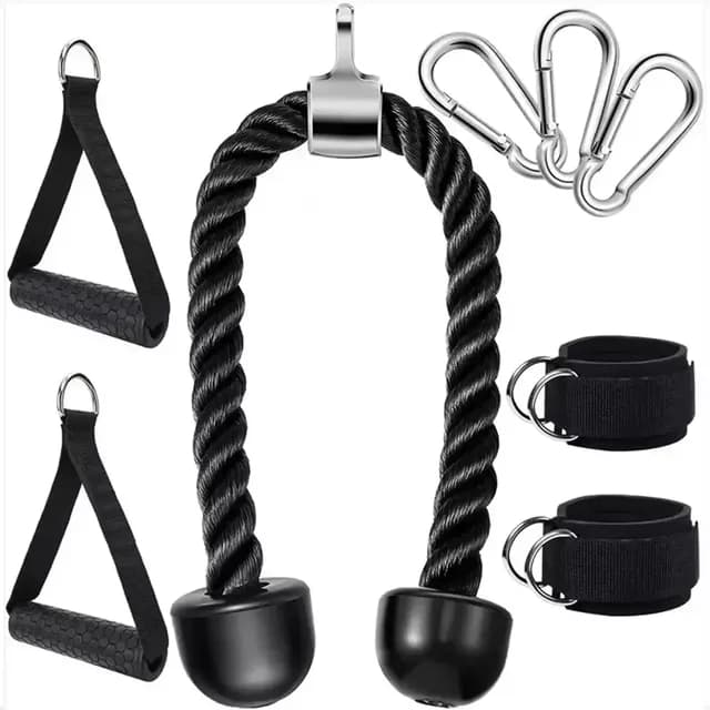Set 8 Accesorios Para Gimnasio Polea Cuerdas Entrenamientos
