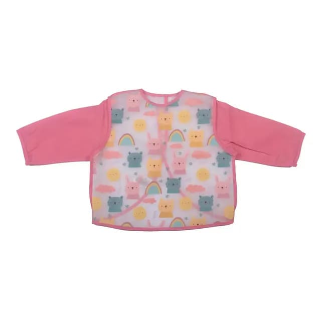 Babero Bebe Nina Rosado Pillin Talla S