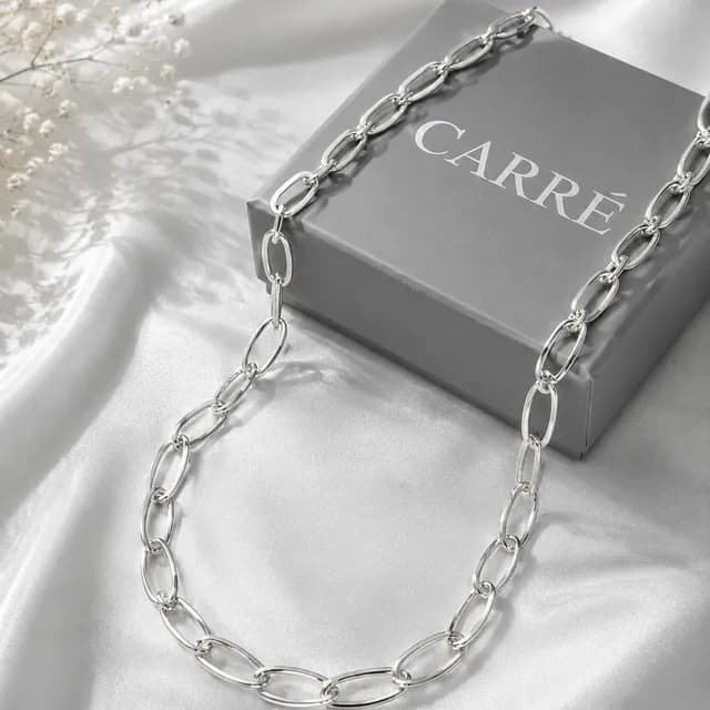 Cadena De Plata 925 Americana Gruesa Para Hombre Plateado