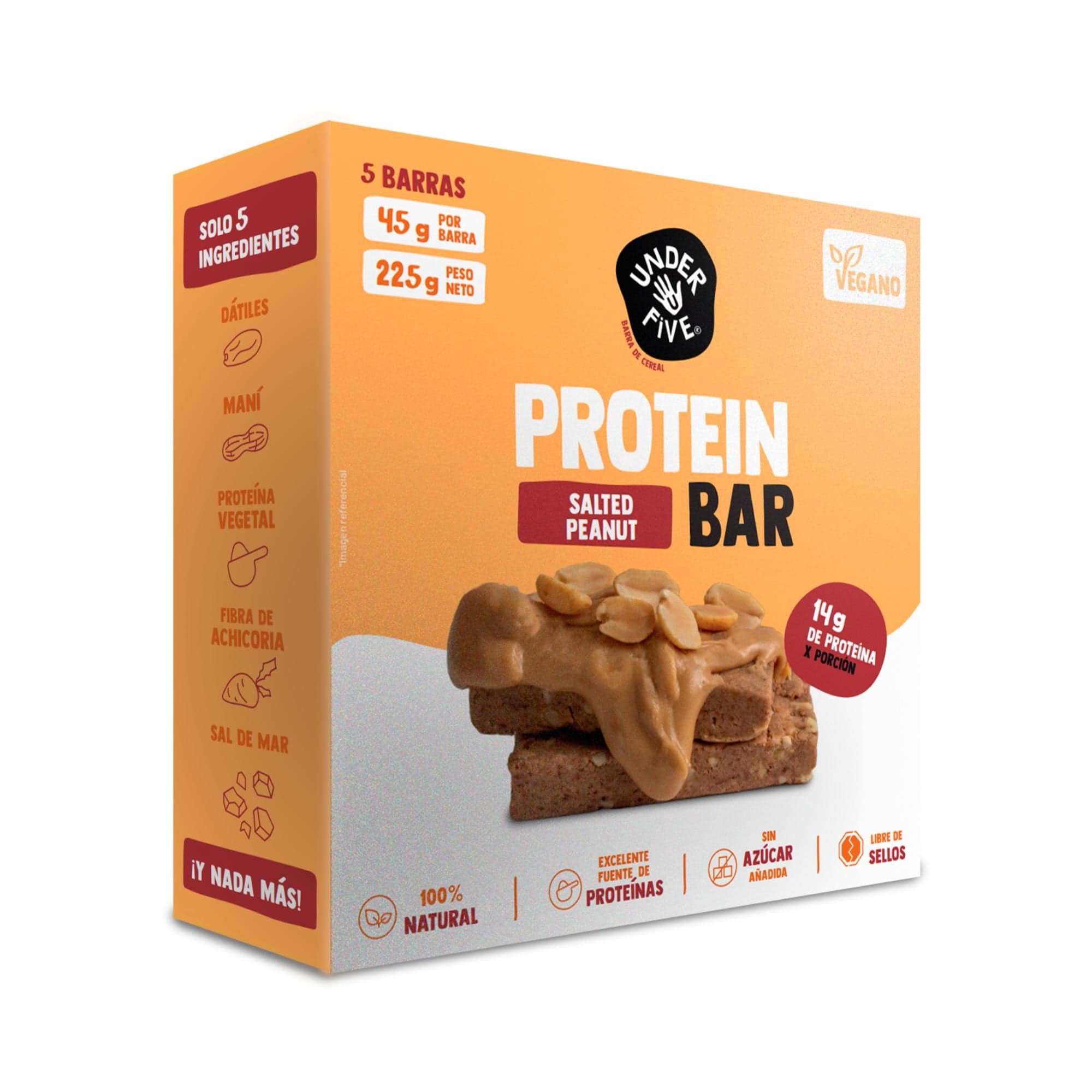 Barra Proteina Salted Peanut 5 Un, 225 g