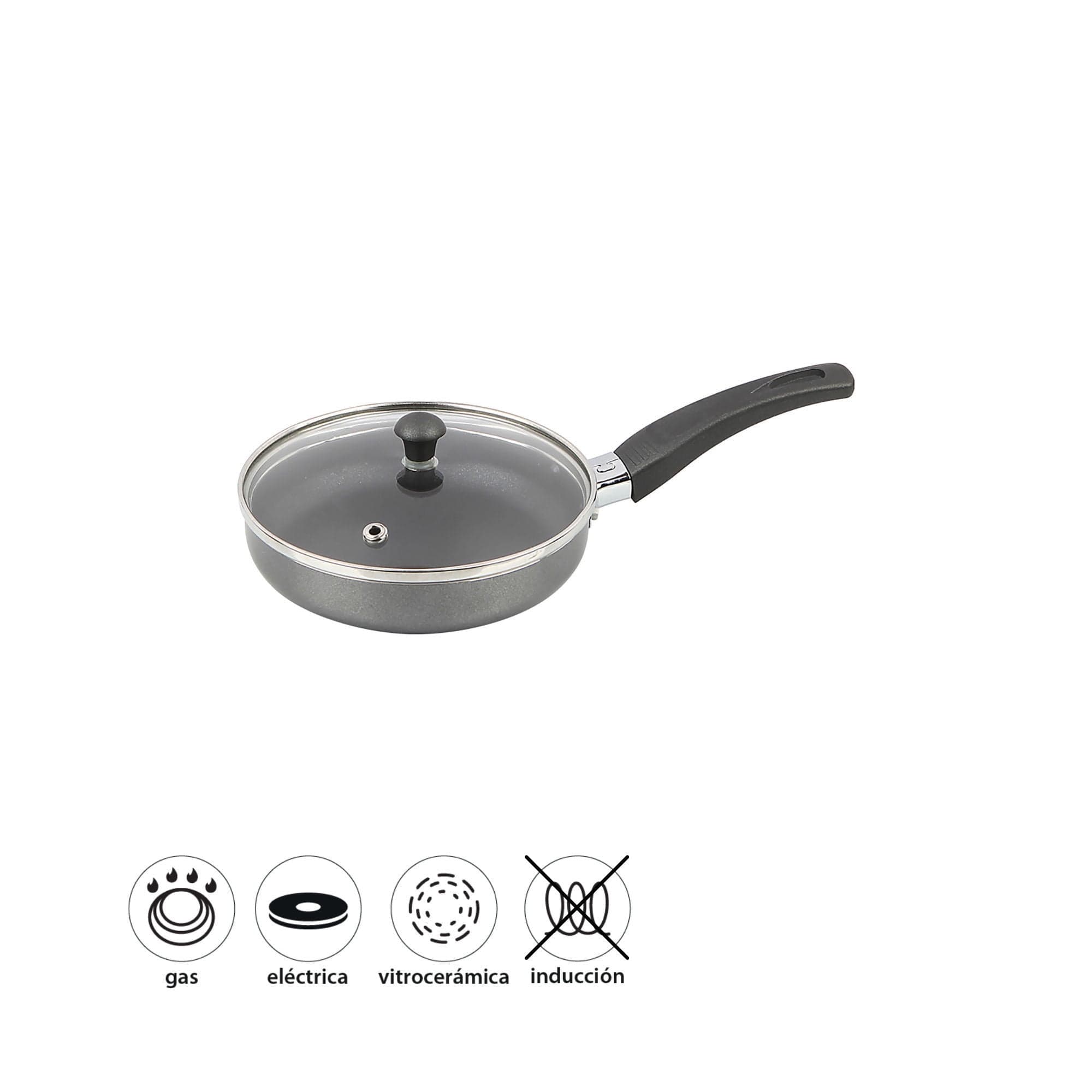 Sarten Aluminio con Tapa 14 cm 2 Piezas, 1 Un
